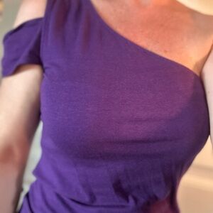 Express One-Shoulder Purple Top